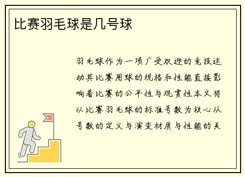 比赛羽毛球是几号球